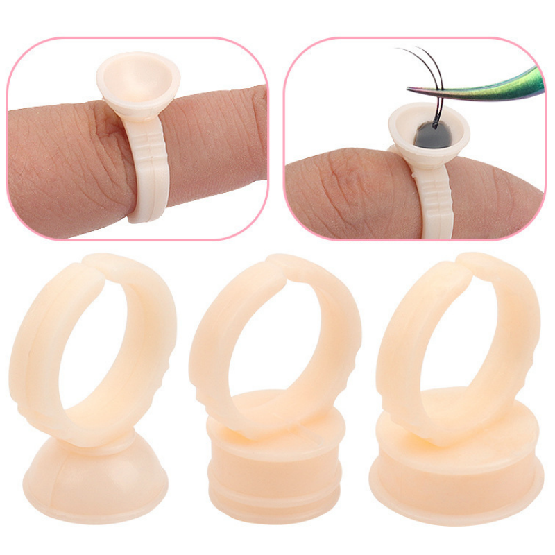 Eyelash Extension Permanent - 100 stuks wegwerp zachte siliconen tattoo-inktringen
