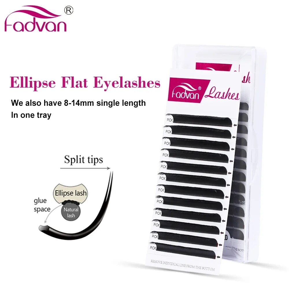 Eyelash Extension Permanent - FADVAN Ellipse Platte C/D Gebogen 8-14mm
