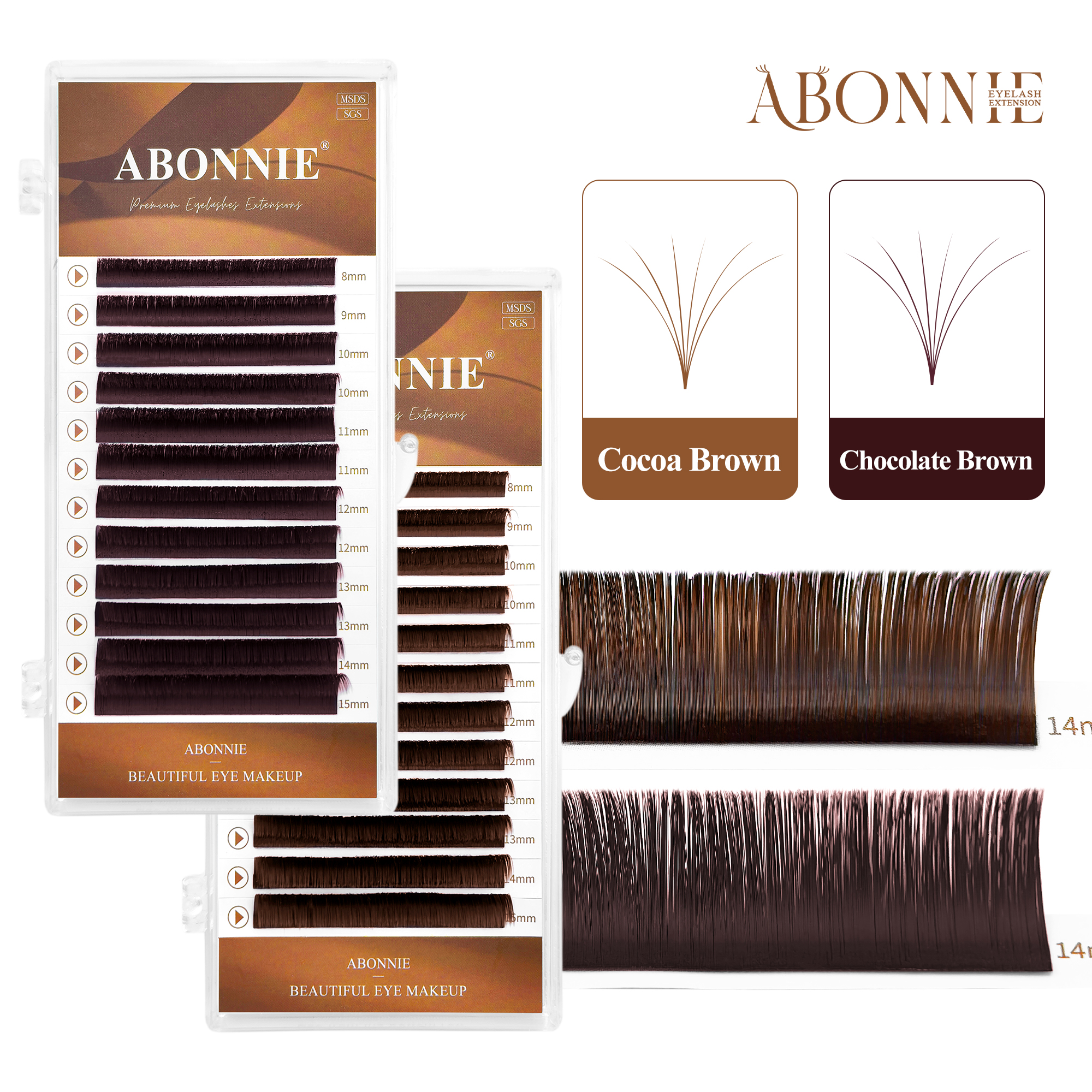 Lash Fan Volume - ABONNIE Kasjmier Cacao Chocoladebruin Fans Wimpers