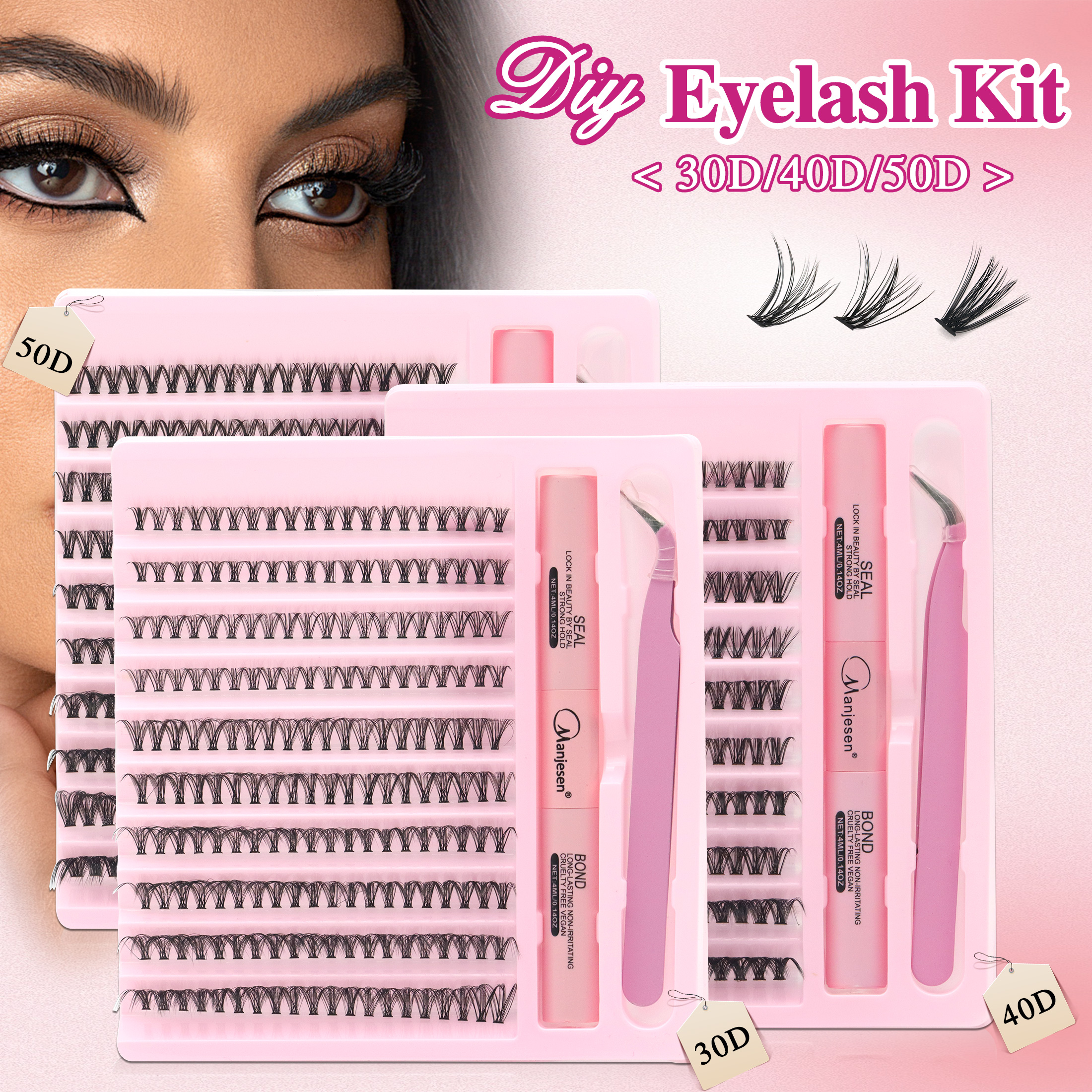 Eyelash Extension London - DIY Wimperverlengingsset Wimpers 200 STUKS Clusters