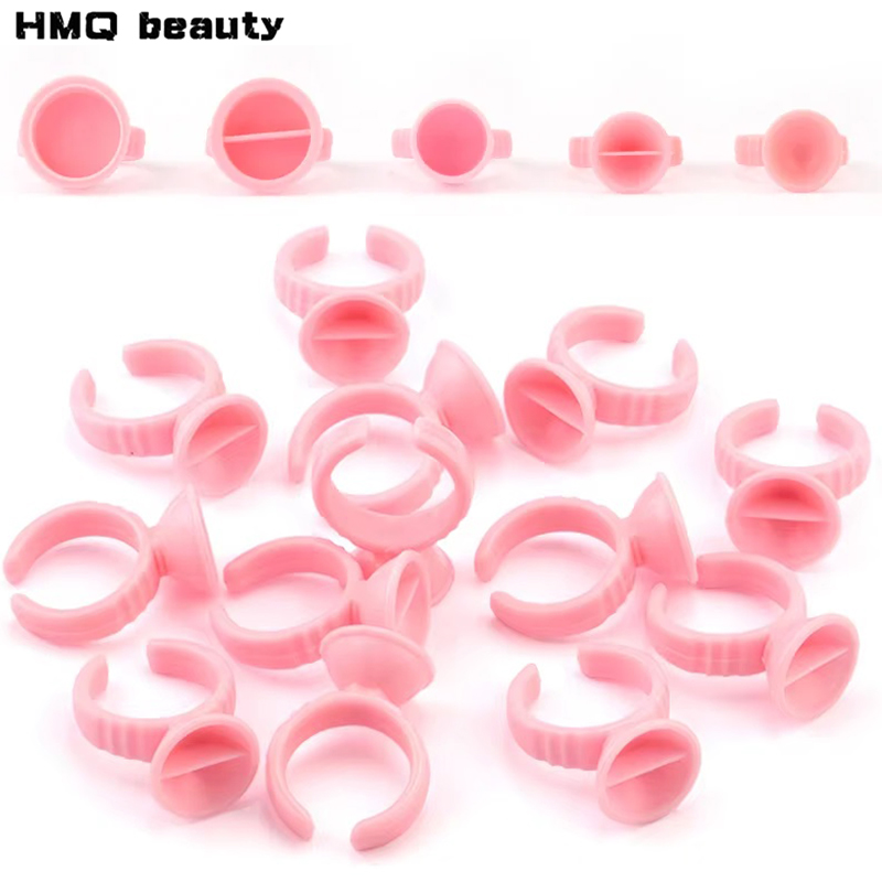 Eyelash Extension Permanent - 100 stuks Wegwerp Lijm Rings Plastic